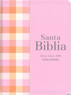 Biblia RVR 1960 Compacta Símil Piel Cuadros Rosa-image