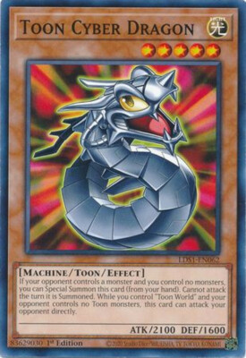 Yugioh - Toon Cyber Dragon - 1st Edition NM - Plus Free Holographic Card-image