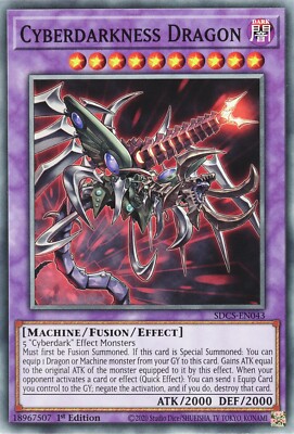 YuGiOh Cyberdarkness Dragon SDCS-EN043 Common 1st Edition-image