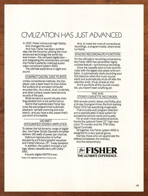 1983 Fisher Audio Visual Print Ad/Poster Electronics Stereo VHS CD Man Cave Art-image