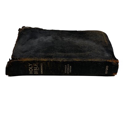 VTG Holy Bible Scofield Reference Edition Leather 1945 Concordance Oxford Press-image