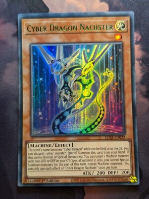 Yugioh TCG 1st Ed - Cyber Dragon Nachster LDS2-EN032 - Green - Ultra Rare - VLP-image