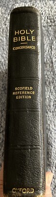 Oxford 1945 KJV Scofield Reference Bible Morocco Leather 147X Minion Type VTG-image