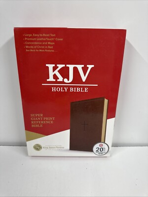 KJV Holy Bible Super Giant Print Reference Bible Brown Leathertouch Holman 11”-image