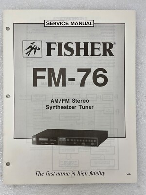 VTG Original Fisher FM-76 Am/Fm Stereo Synth Tuner Service Manual Repair-image
