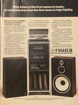 1981 Fisher 8500 System Stereo Components PRINT AD 1st In High Fidelity VTG 80s-image