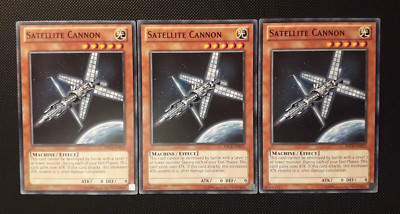 Yu-Gi-Oh! 3x Satellite Cannon, SDCR-EN012, Common, 2. Ed., English, Near Mint-image