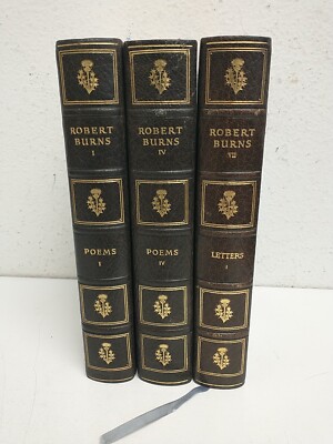 The Complete Writings of Robert Burns Lot of Three (I, IV, VII) 1926 Leather-image