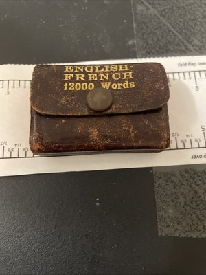 Antique Leather THE LITTLE WEBSTER English-French 12000 Words Dictionary Mini Ex-image