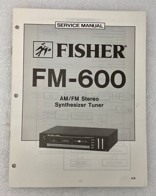 VTG Original Fisher FM-600 Am/Fm Stereo Synth Tuner Service Manual Repair -2-image