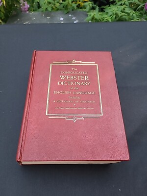 Vintage Consolidated Webster's Dictionary Of The English Language Red&Gold 1967-image