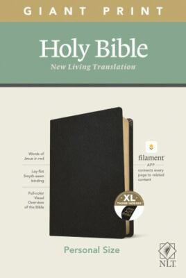 NLT Personal Size Giant Print Bible, Filament Enabled (Genuine Leather, Black, I-image