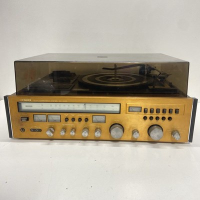 Fisher Gold Wood MC-4040 Stereo AM FM Tuner Record Cassette VU Manual System-image