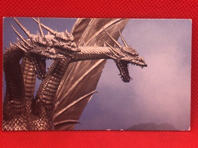 Godzilla King Gidorah zaurs card 4inch Barcode Battler vintage  No.72 rare TOHO-image