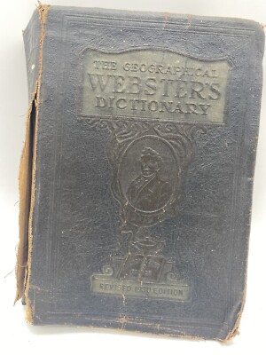 THE WEBSTER'S GEOGRAPHICAL DICTIONARY REVISED 1930 ED. LEATHER RARE BOOK-image