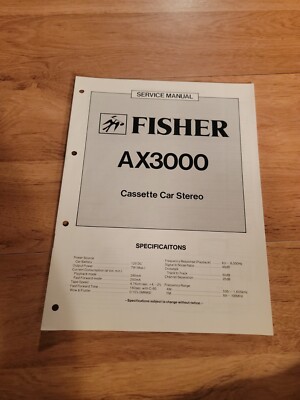 Fisher AX3000 Car Stereo Service Manual repair-image