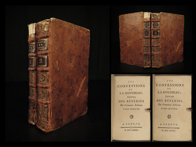 1782 Confessions of Jean-Jacques Rousseau Autobiography Enlightenment Philosophy-image