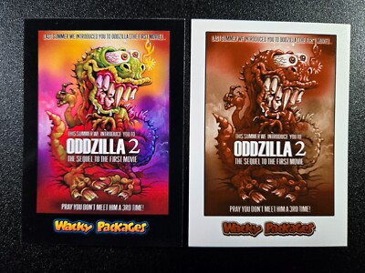 Godzilla King of the Monsters Spoof 2018 Wacky Packages 2 Card Set-image