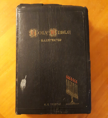 Vtg H.R. Ward REA 1948 Bible KJV - Red Letter, Illustrated, Indexed, Concordance-image