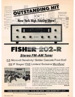 1960 Fisher 202-R Stereo Hi-Fi FM Tuner Vintage Print Ad -image