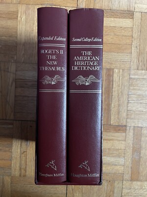 American Heritage Dictionary & Roget’s Thesaurus (leather-bound, with tray-case)-image