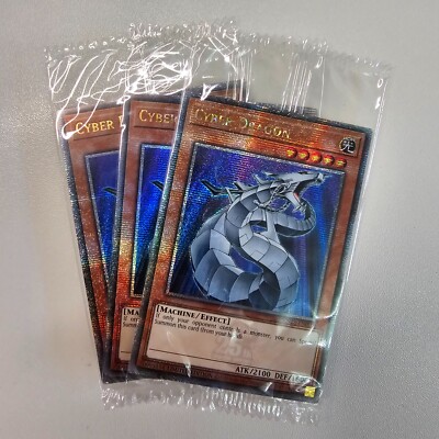 3x TN23 EN005 - Cyber Dragon - Quarter Century Secret Rare - Sealed Playset EURO-image