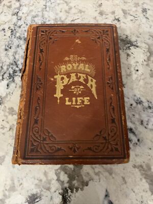 Vintage The Royal Path of Life by T.L.Haines 1881 Leather Very Rare-image
