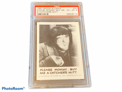 Spook Stories Leaf Card 1961 vtg PSA 6 Universal Monsters #33 Mitt Zombie Scary-image