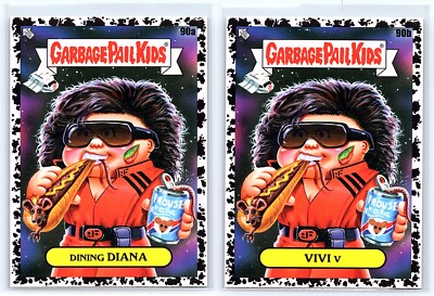 V Alien Invasion Diana Jane Badler Garbage Pail Kids Spoof BLACK 2-Card Set-image