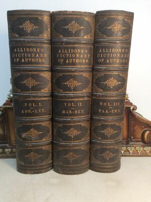 1878 DICTIONARY OF ENGLISH LITERATURE + BRITISH & AMERICAN AUTHORS * A Allibone-image