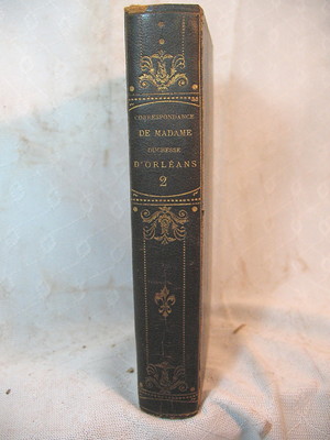 CORRESPONDANCE COMPLETE DE MADAME DUCHESSE D'ORLEANS ANTIQUE OLD LEATHER BOOK-image