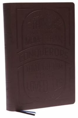 KJV Large Print Bible w/ 53,000 Cross References, Brown Genuine Cowhide Leather,-image