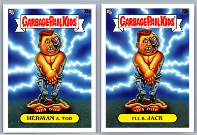 Terminator Schwarzenegger T-800 Garbage Pail Kids GPK Movie Spoof 2 Card Set-image