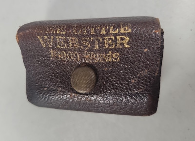 Antique Vintage Leather The Little Webster 18000 Words Dictionary Miniature -image