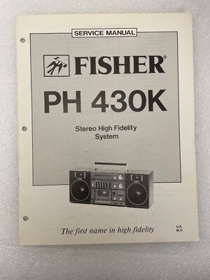 Vintage Original Fisher PH 430K Stereo Hi Fi System Service Manual Repair-image
