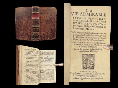 1673 Agnes d'Aguillenqui 1ed MYSTICISM Miracles Guardian Angels Nuns LEVITATION-image
