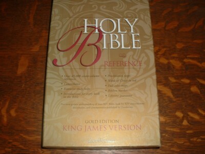 Zondervan Gold Edition KJV Reference Bible Burgundy Leather Red-Lettered NEW-image