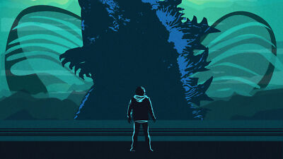 Superheroes godzilla king of the monsters movies Stitched Gaming Mat Desk 13773-image