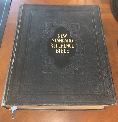 Vintage 1936 Blue Ribbon New Standard Reference Bible-Hertel Red Letter Edition-image