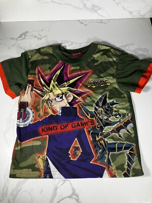 Vintage Yu Gi Oh boys t shirt Small Dark Paladin Camo Print-image
