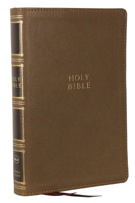 NKJV, Compact Center-Column Reference Bible, Brown Leathersoft, Red Letter, Comf-image