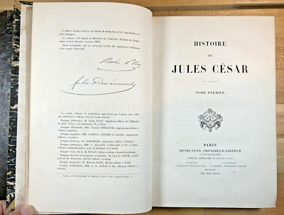 Histoire de Jules César. 1865-1866, 2 Vol,  1/2 Leather Henri Plon Julius Caesar-image