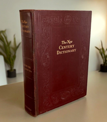 Vintage Volume One 1952 The New Century Dictionary leather Embossed Illustrated-image