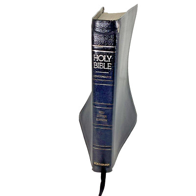 KJV Holy Bible Red Letter Cross Reference Zondervan 1977 Black Genuine Leather G-image
