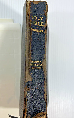 Holy Bible Oxford Scofield Reference Old Vintage Bible 1945 Black Thumb Index-image
