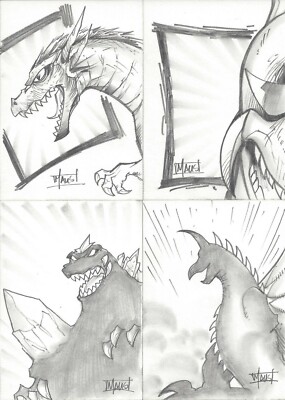 Godzilla King of the Monsters Sketch Cards by Bill Maus - Comic Images 2006-image