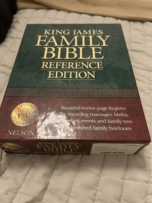 King James Family Bible Reference Edition By Nelson Hard Back Illustrated Boxed-image
