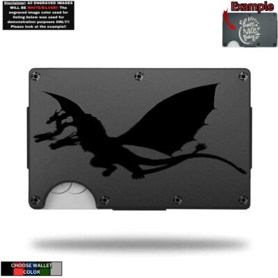 Metal Wallet Minimalist Laser Engraved with Godzilla King Ghidorah-image