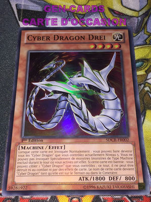 USED Yu Gi Oh CYBER DRAGON DRE SDCR-FR002 1st Edition Card-image