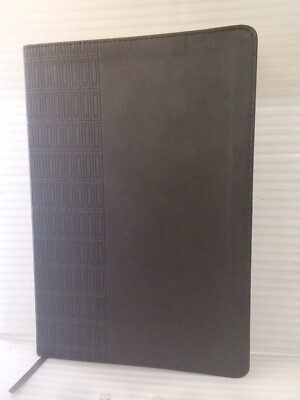 NLT Large Print Thinline Reference Holy Bible LEATHER BOUND Black VG SHIPS FREE-image